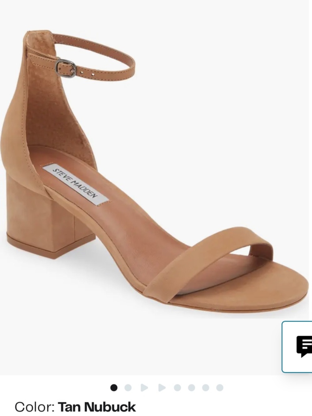 Steve Madden Tan Ankle-Strap Block Heel Sandal